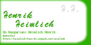 henrik heimlich business card